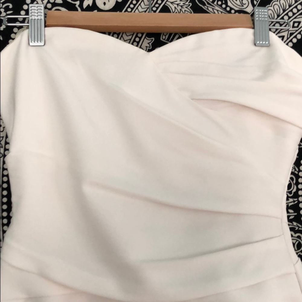 BCBG MAXAZRIA STRAPLESS IVORY PLEATED DRESS - Picture 2 of 8